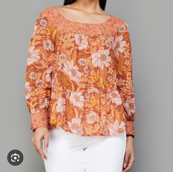 American Eagle Square Neck blouse Sz M - Picture 3 of 9